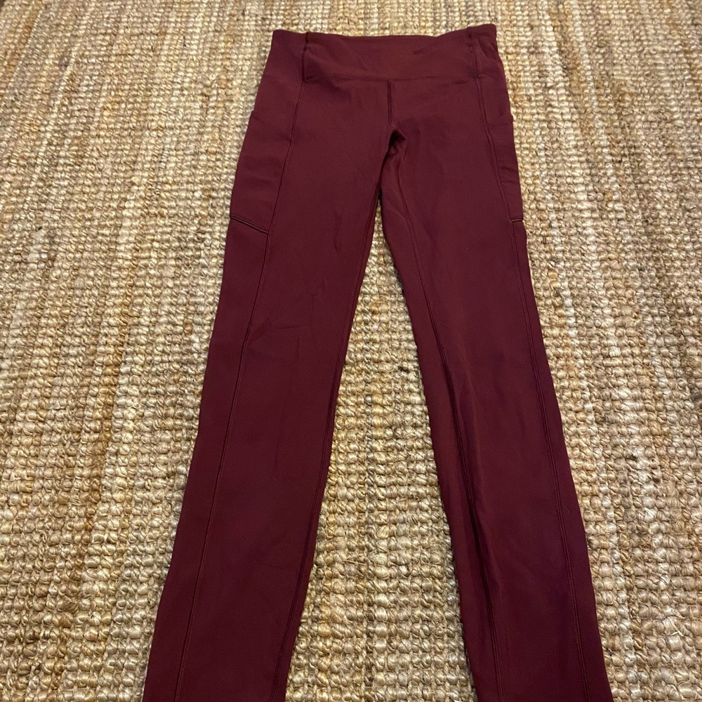 Lululemon Size 4 Maroon Speed Up Leggings